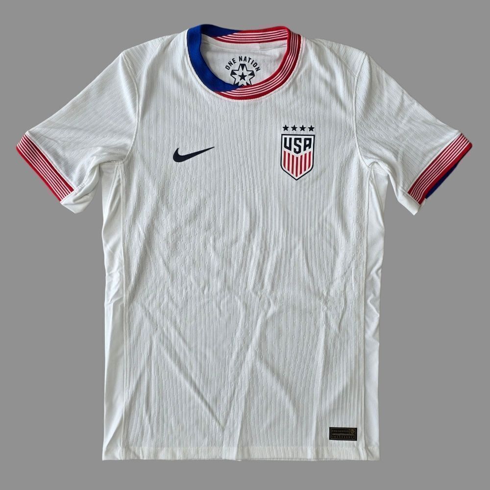 Nike USA 2024 Match Home Soccer Jersey Dri-Fit ADV White FJ1527-101 Kids Large L